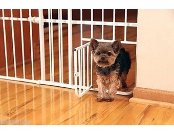 Mini Metal Expandable Pet Door Gate Safety Baby Toddler Dog Cat Small